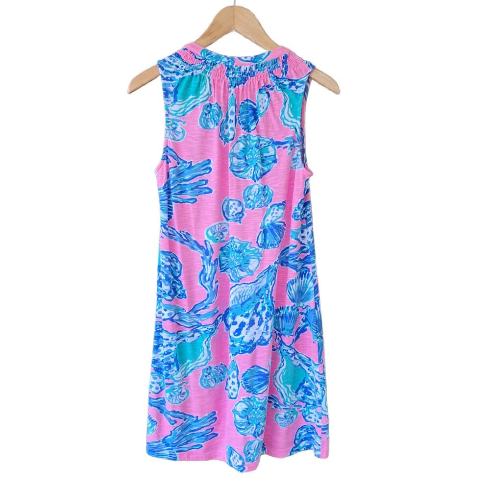LILLY PULTZER Essie Sleeveless Mini Dress Pink Pout Barefoot Princess Shells XS - Picture 10 of 10